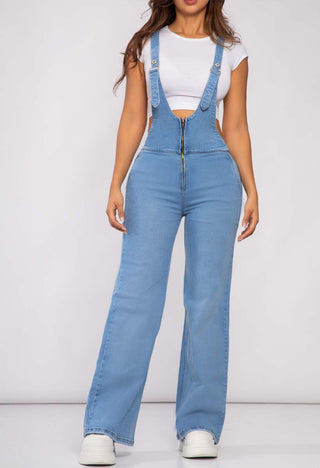 OVEROL WIDE LEG BOLSILLO CON RUEDO