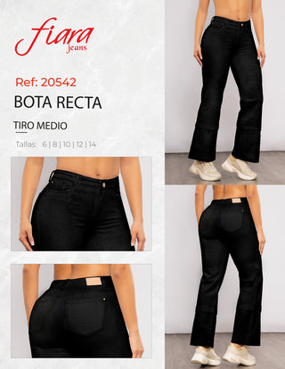 PANTALON WIDE LEG BOLSILLO PRETINA DELGADA CON RUEDO