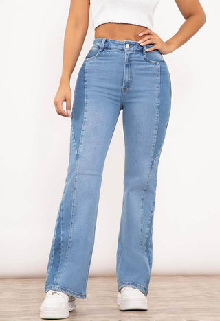 PANTALON WIDE LEG BOLSILLO PRETINA DELGADA CON RUEDO