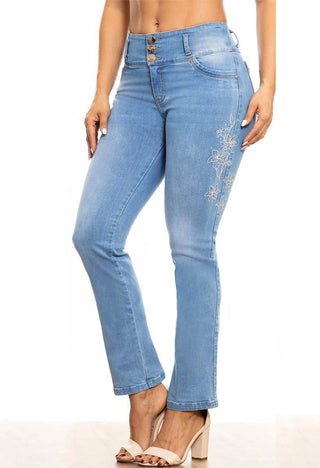 PANTALON BOTA RECTA BOLSILLO 3 BOTONES CON RUEDO
