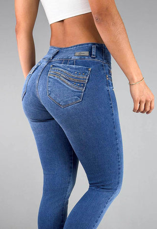 Jeans Skinny Tiro Medio 95357