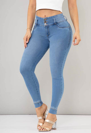 Skinny Tiro Medio Bota Decorada 95273