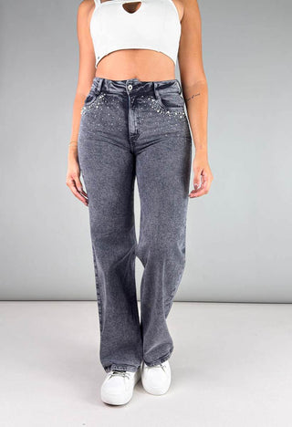 Jeans Straight Tiro Alto 21136