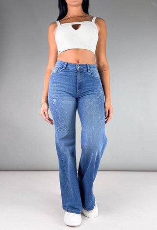 Jeans Wide Leg Tiro Alto 76273