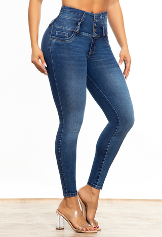 JEAN COLOMBIANO CONTROL DE ABDOMEN SCULPTOR SKINNY SIN BOLSILLOS - FIARA JEANS