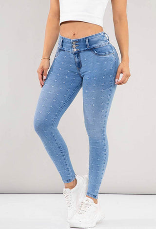 Jeans Skinny Tiro Medio Levanta Cola 76113