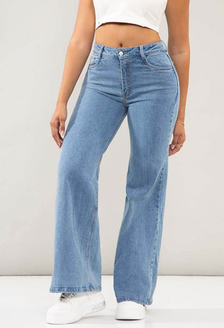 Jeans Wide Leg Tiro Alto 21092