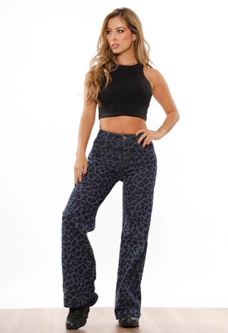 PANTALON WIDE LEG BOLSILLO PRETINA DELGADA CON RUEDO