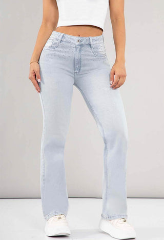 Jeans Straight Tiro Alto 20974