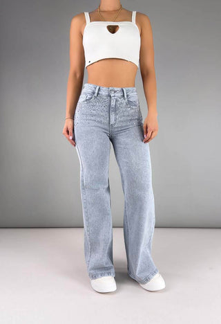 Jeans Wide Leg Tiro Alto 76271
