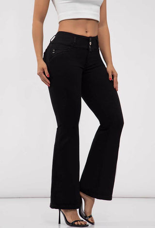 PANTALÓN BOTA CAMPANA CON DETALLES EN BOLSILLO