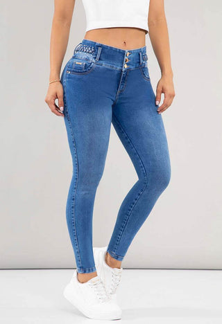 Jeans Skinny Tiro Medio 95307