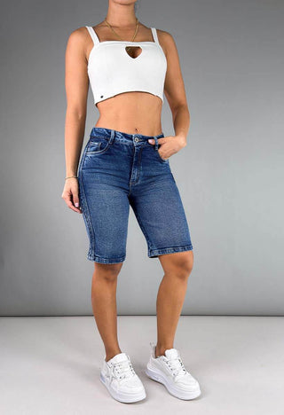 Bermuda Denim Regular Tiro Medio 20983
