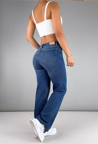 Jeans Straight Tiro Alto 76143