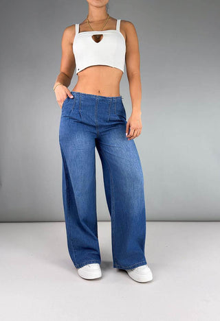 Jeans Wide Leg Tiro Alto 20903