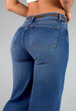 Jeans Wide Leg Tiro Alto 21072
