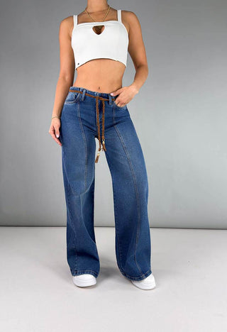 Jeans Wide Leg Tiro Alto 21072