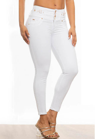 PANTALON TOBILLERO PINZAS 4 BOTONES CON RUEDO