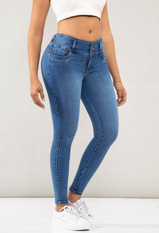 Jeans Skinny Tiro Medio 21086
