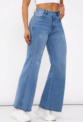 Jeans  Bota Recta Tiro Alto 76031