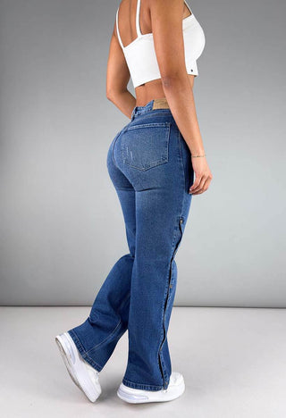 Jeans Straight Tiro Alto 76123