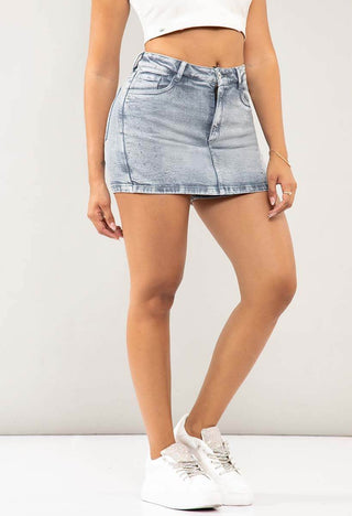 Falda Short Denim Tiro Alto 76195