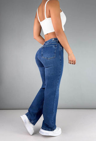 Jeans Bota Recta Tiro Alto 20975