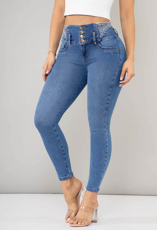 Jean Skinny Tiro Alto Leavnata Cola 95296