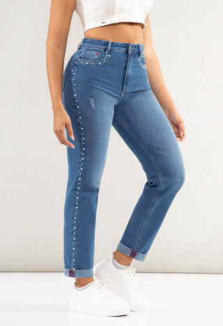 Jeans Mom Fit Tiro Alto 21040