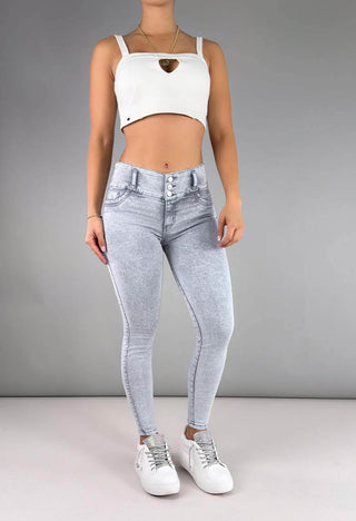 Jeans Skinny Tiro Medio 21088