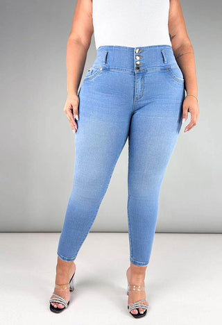 Jeans Curvy Skinny Tiro Alto 95339