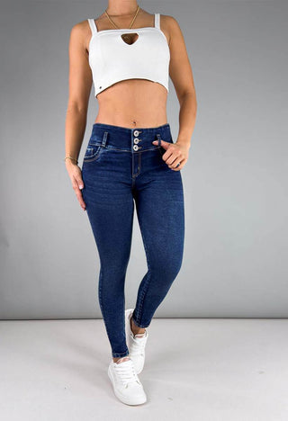 Jeans Skinny Tiro Medio 21149