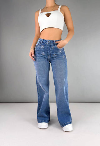 Jeans Wide Leg Tiro Alto 21135