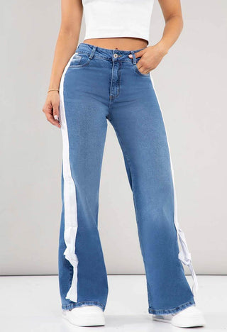 Jeans Wide Leg Tiro Alto  76107