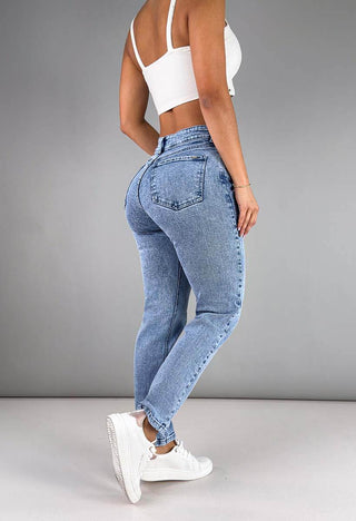 Jeans Mom Fit Tiro Alto 21090