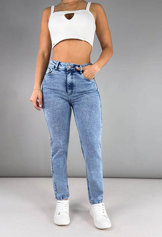 Jeans Mom Fit Tiro Alto 21090