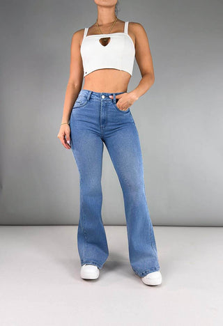 Jeans Bota Campana Tiro Alto 21053