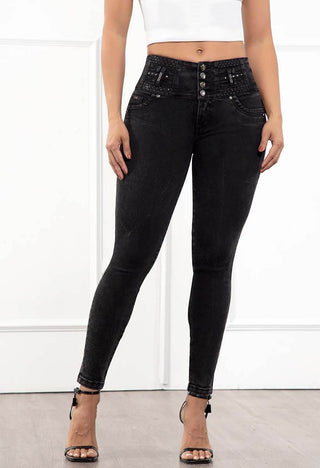 Jeans Skinny Tiro Alto Levanta Cola 76020